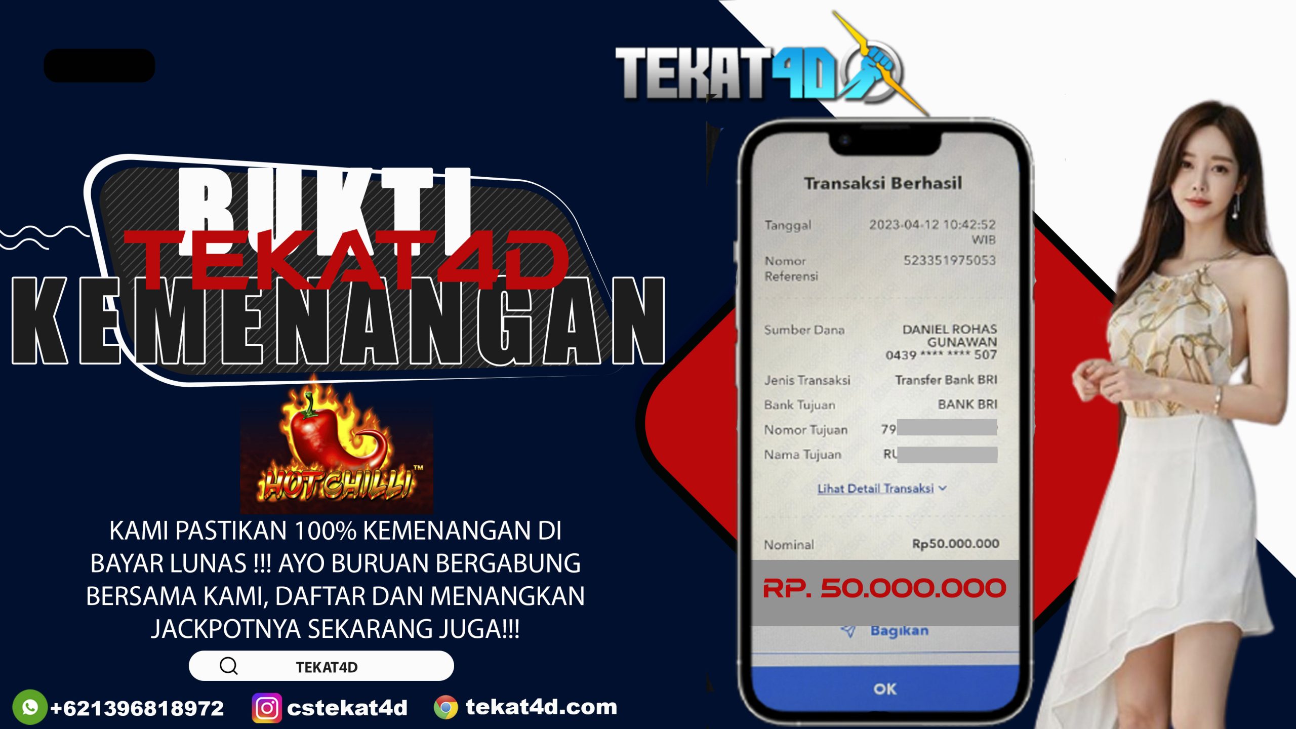 BUKTI KEMENANGAN PRAGMATIC HOT CHILLI 13 APRIL 2023