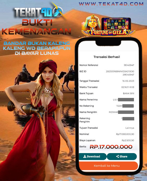 BUKTI KEMENANGAN SLOT GACOR 17 MEI 2023