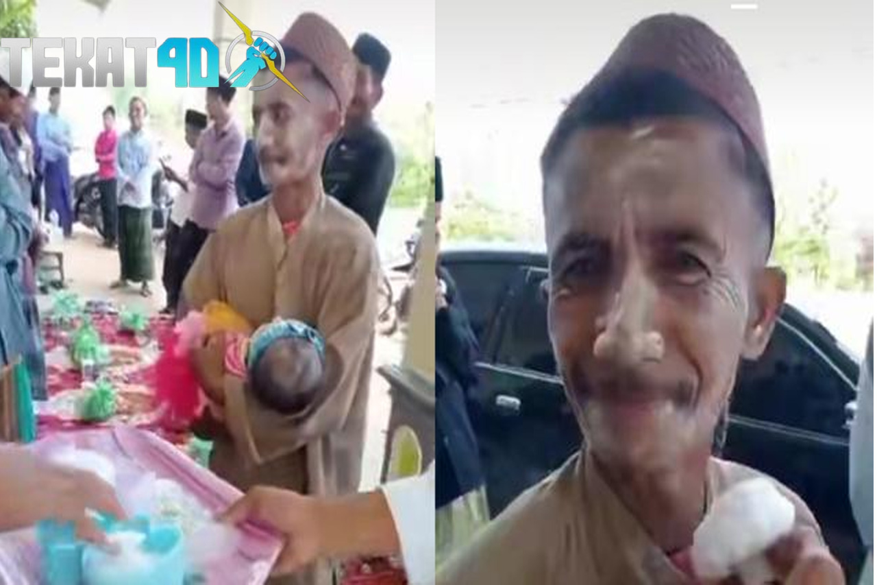 Viral Momen Pemberkatan Bayi Malah Bapaknya Ikut Diberi Bedak Ini Kocak Banget