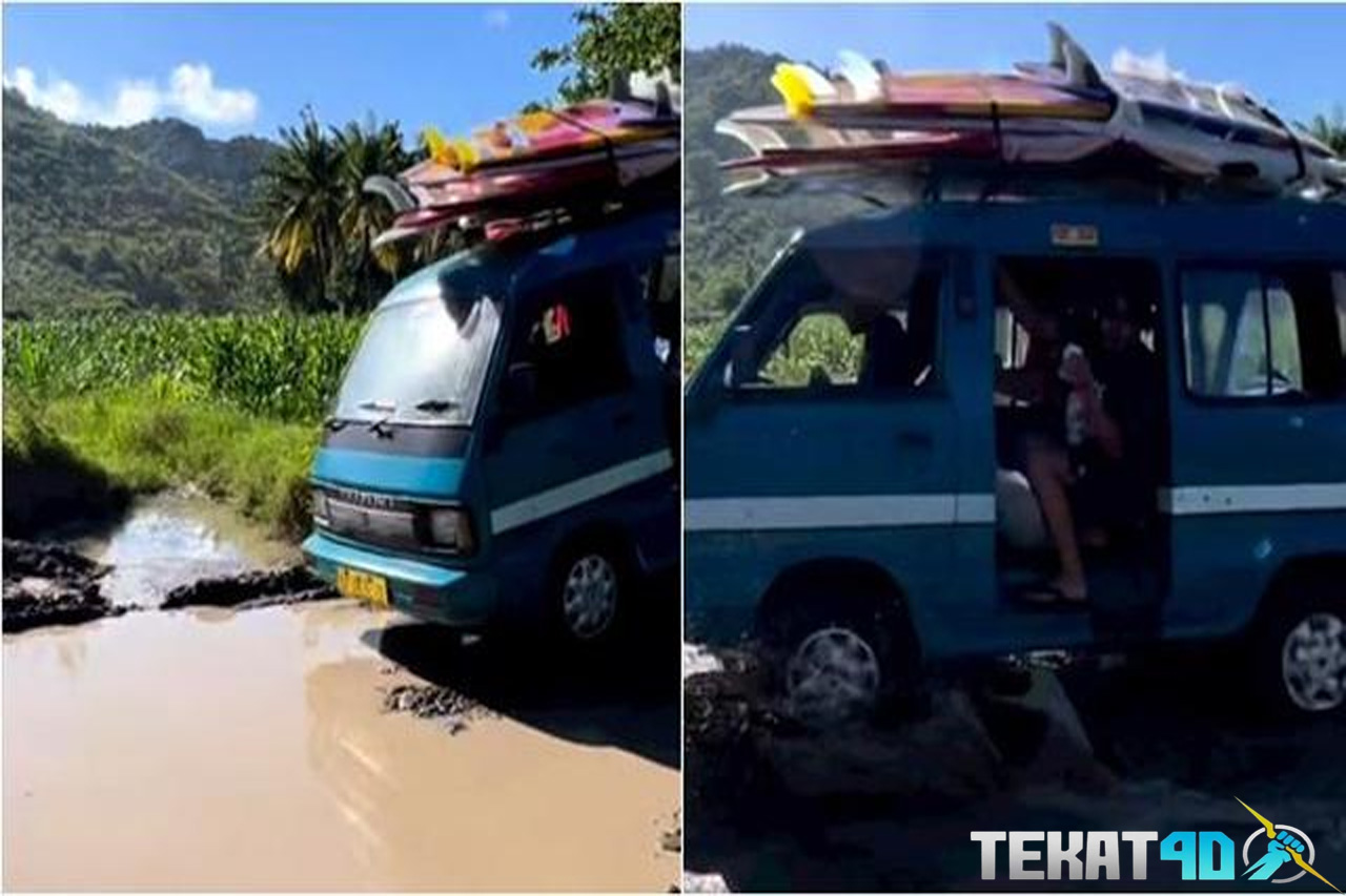 Bule Sewa Angkot untuk Cari Tempat Surfing di Bali, Vibesnya Bak Surfer Van