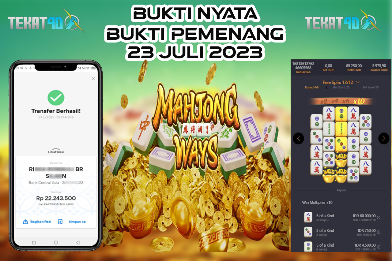 BUKTI KEMENANGAN MEMBER SETIA TEKAT4D 23 JULI 2023