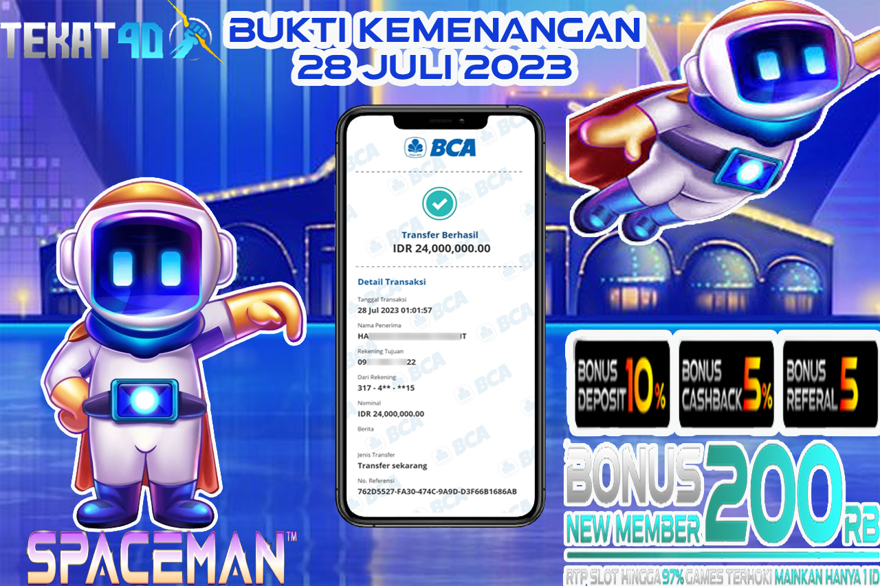 BUKTI KEMENANGAN MEMBER SETIA TEKAT4D 28 JULI 2023