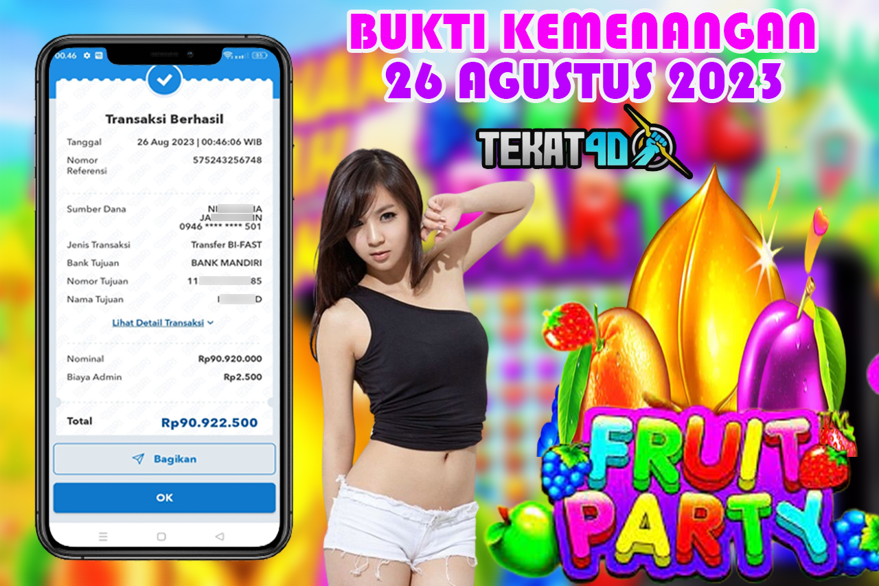 BUKTI KEMENANGAN MEMBER SETIA TEKAT4D 25 AGUSTUS 2023