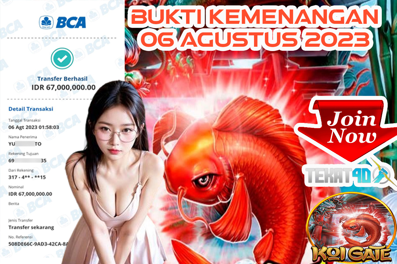 BUKTI KEMENANGAN MEMBER SETIA TEKAT4D 06 AGUSTUS 2023