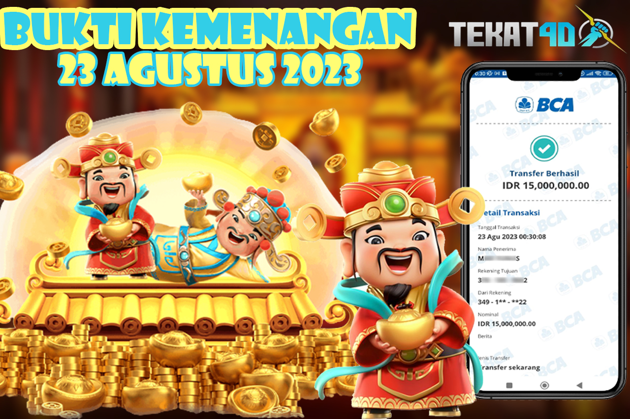 BUKTI KEMENANGAN MEMBER SETIA TEKAT4D 23 AGUSTUS 2023