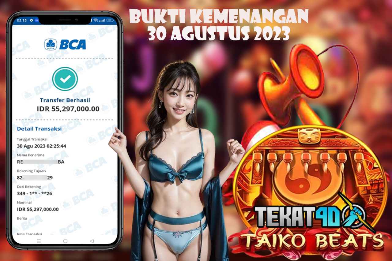 BUKTI KEMENANGAN MEMBER SETIA TEKAT4D 30 AGUSTUS 2023