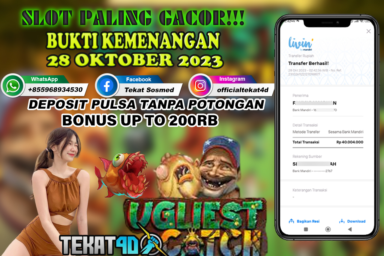 BUKTI KEMENANGAN TEKAT4D 28 OKTOBER 2023