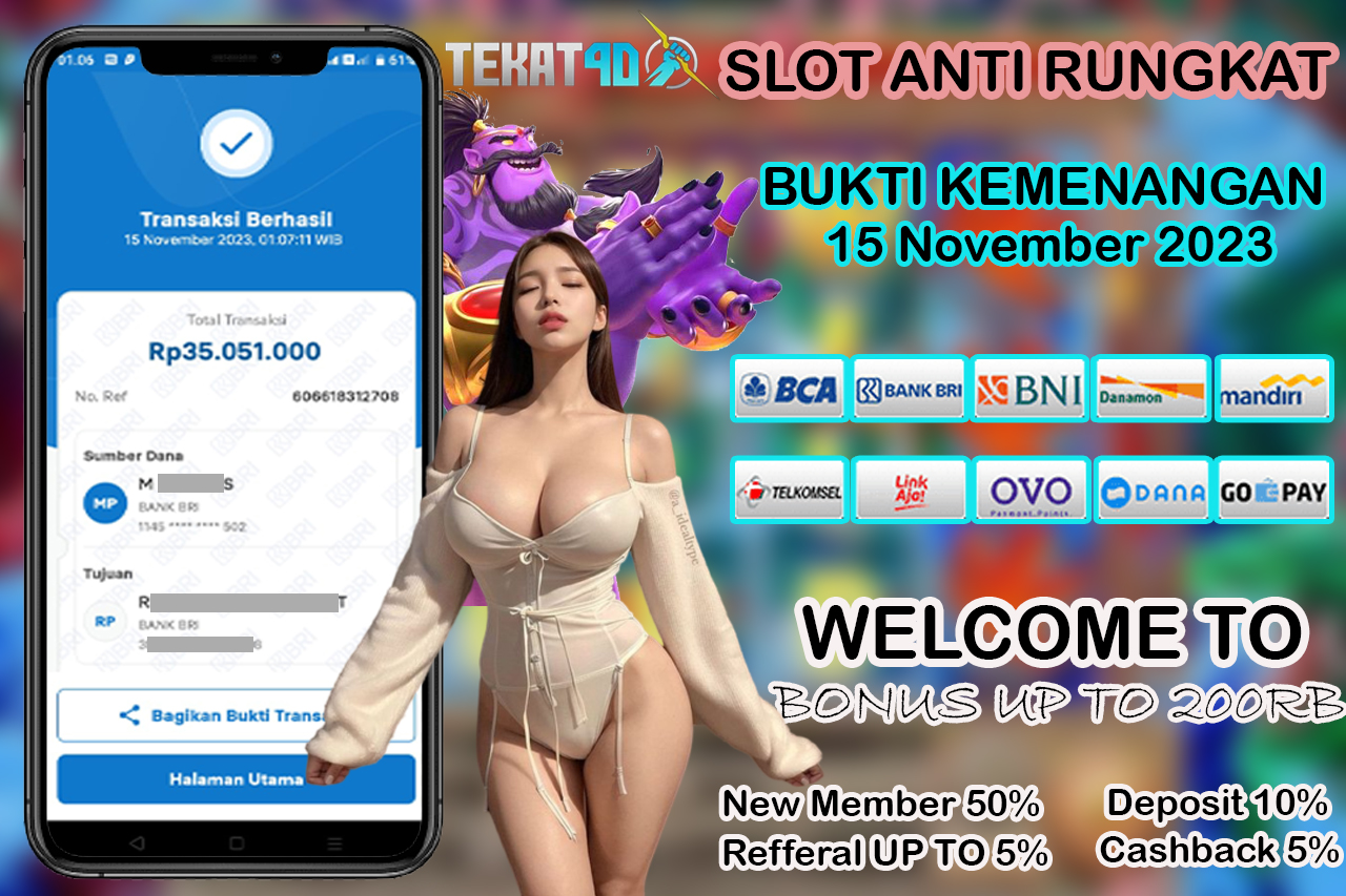 BUKTI KEMENANGAN TEKAT4D 15 NOVEMBER 2023