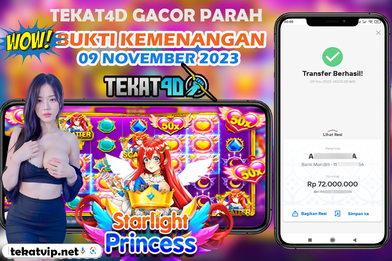 BUKTI KEMENANGAN TEKAT4D 09 NOVEMBER 2023