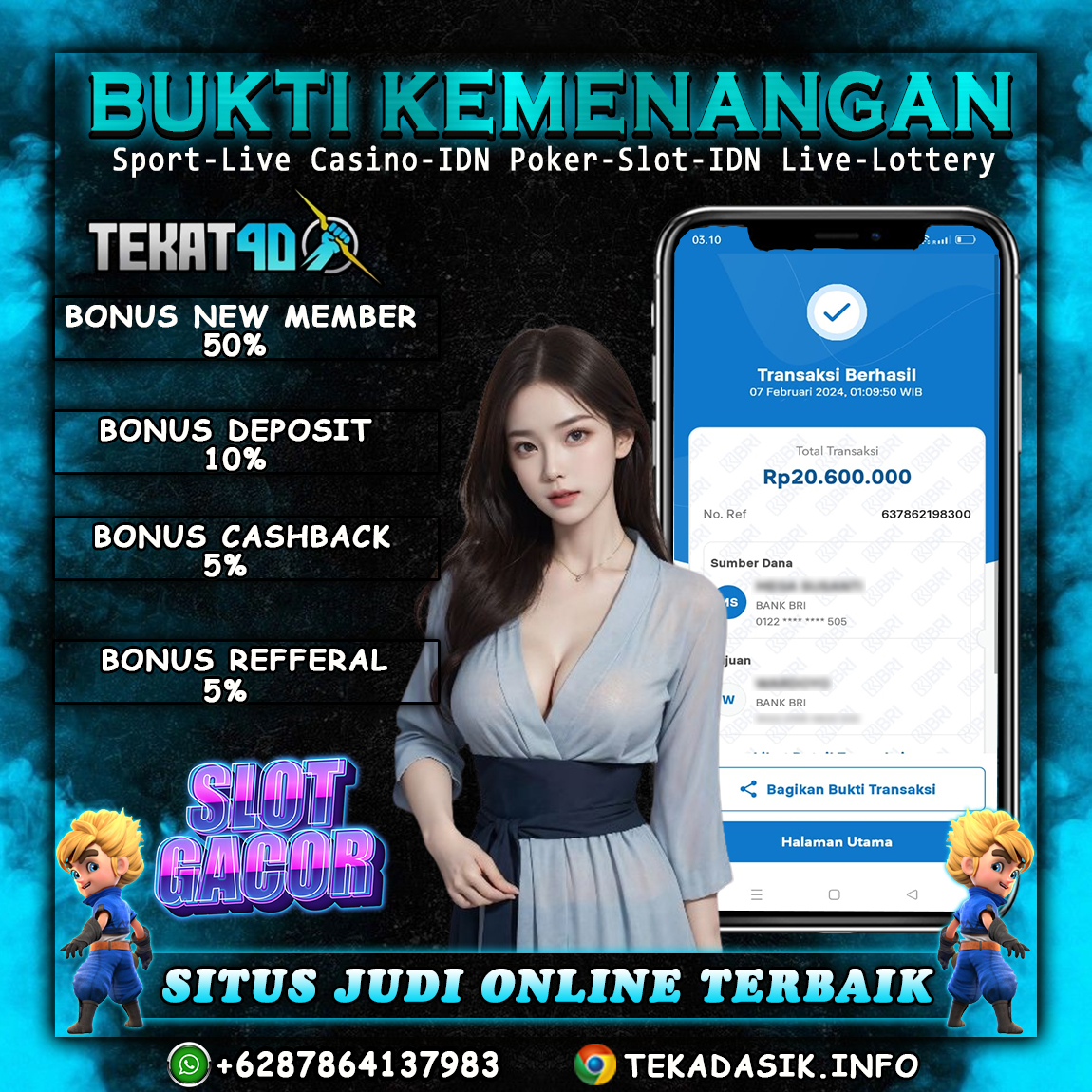 BUKTI KEMENANGAN TEKAT4D 07 FEBRUARI 2024