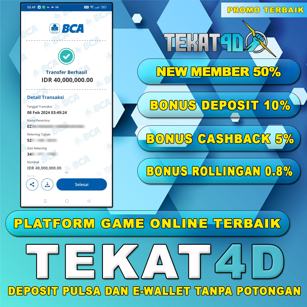 BUKTI KEMENANGAN TEKAT4D 08 FEBRUARI 2024