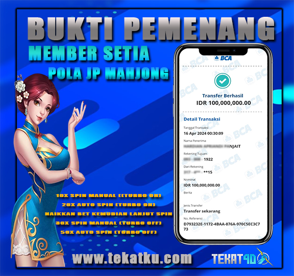 BUKTI KEMENANGAN TEKAT4D 16 APRIL 2024