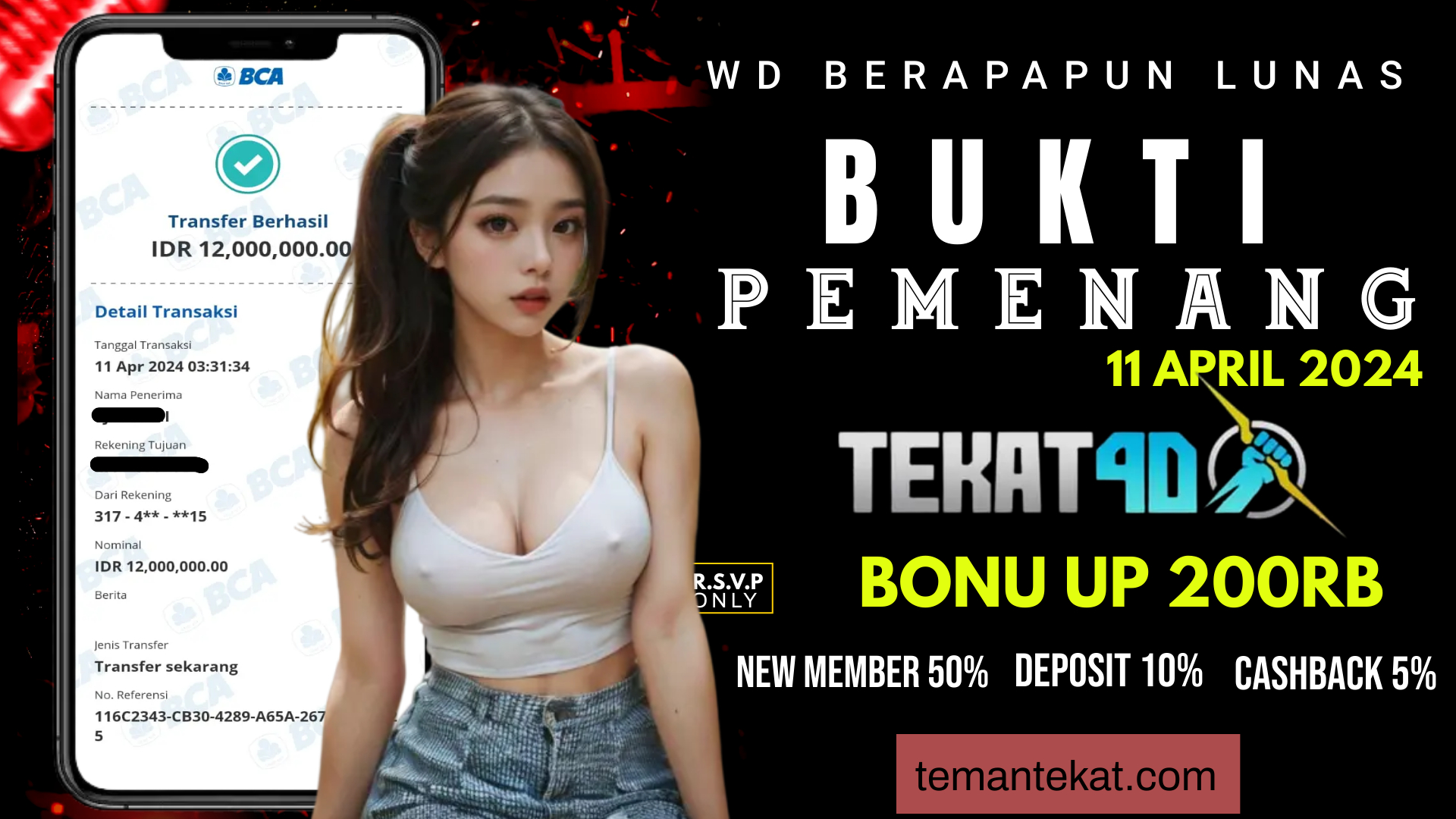 BUKTI KEMENANGAN TEKAT4D 11 APRIL 2024