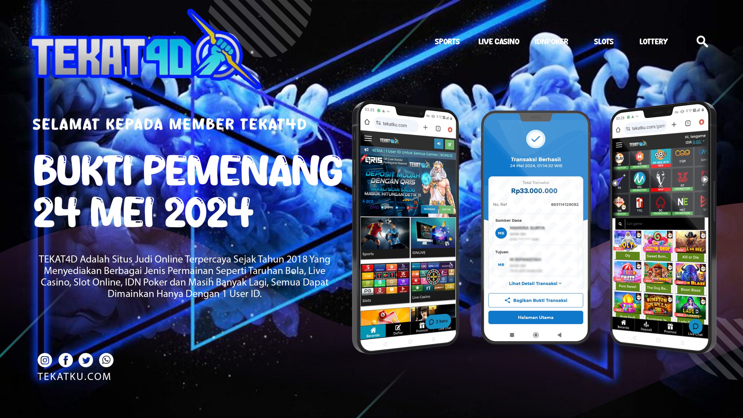 BUKTI KEMENANGAN TEKAT4D 24 MEI 2024