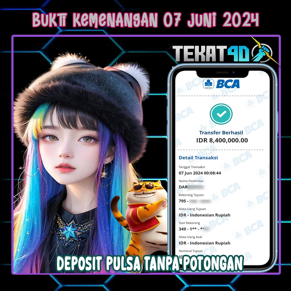 BUKTI KEMENANGAN TEKAT4D 07 JUNI 2024