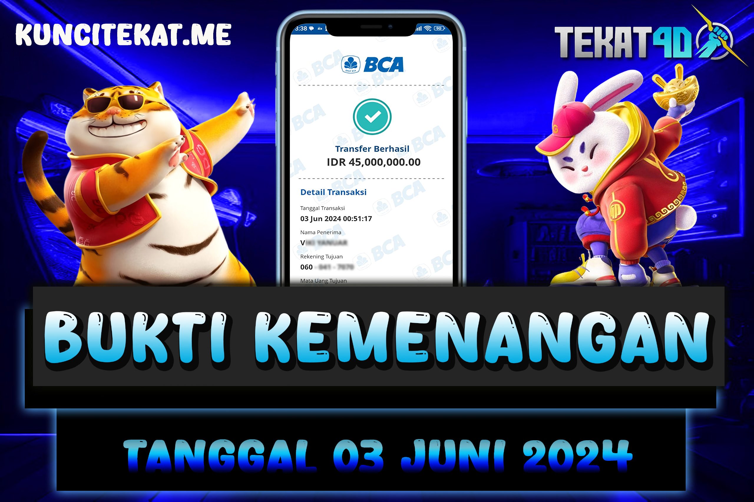 BUKTI KEMENANGAN TEKAT4D 03 JUNI 2024