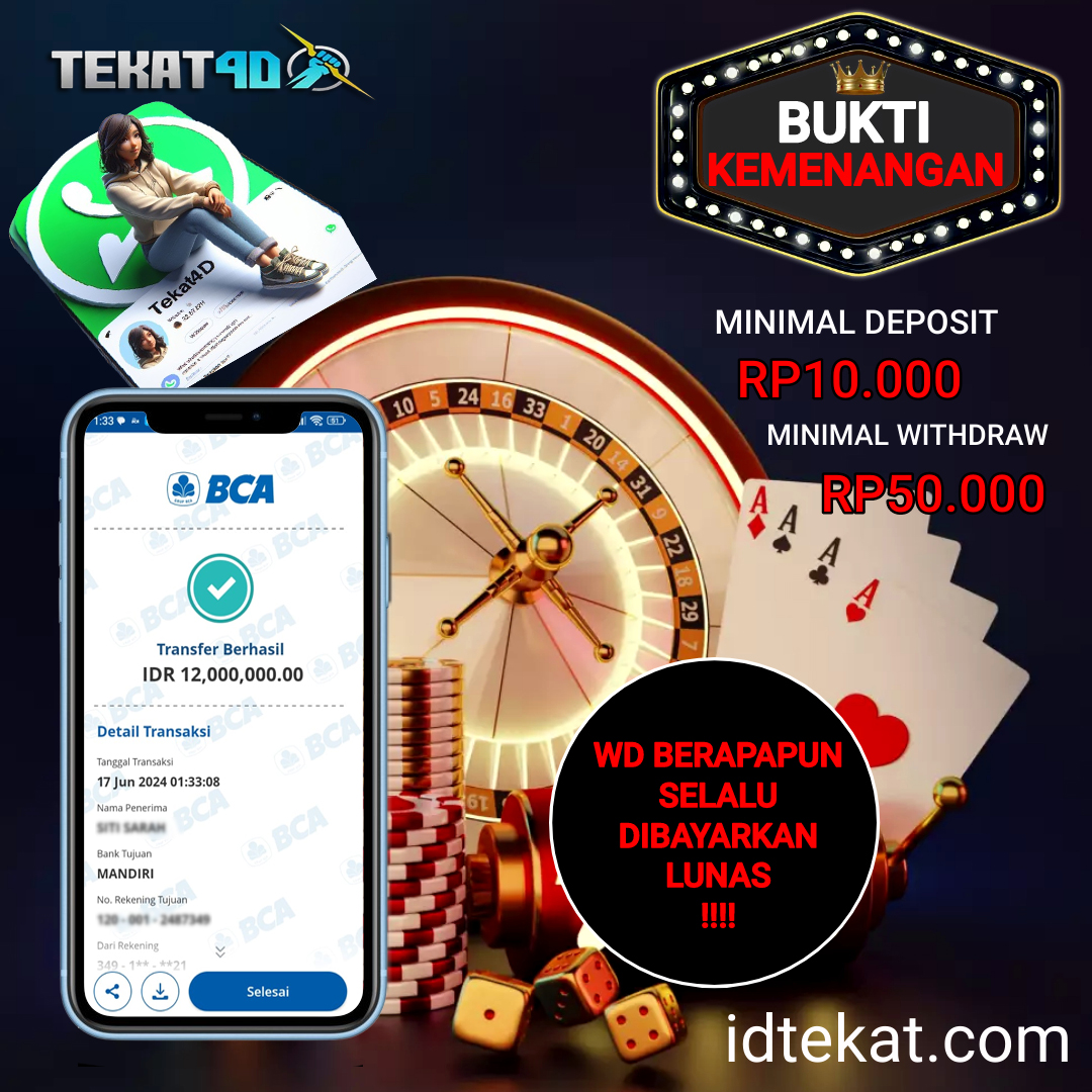 BUKTI KEMENANGAN TEKAT4D 17 JUNI 2024