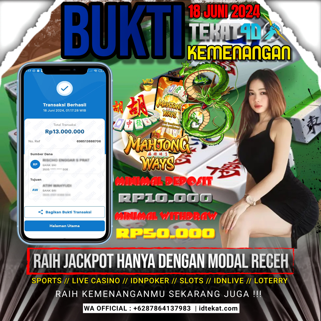 BUKTI KEMENANGAN TEKAT4D 18 JUNI 2024