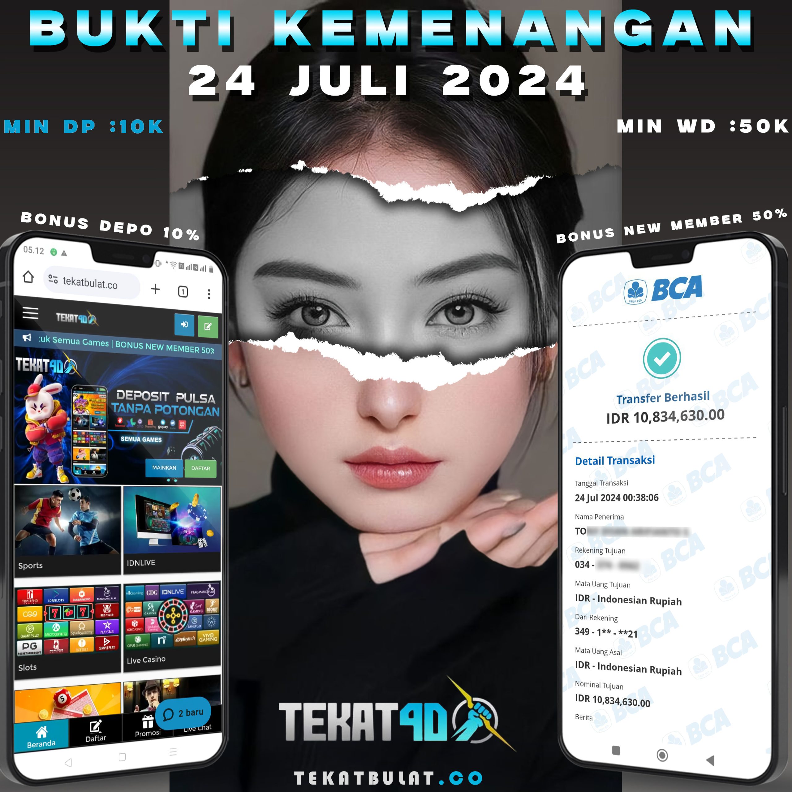 BUKTI KEMENANGAN TEKAT4D 24 JULI 2024