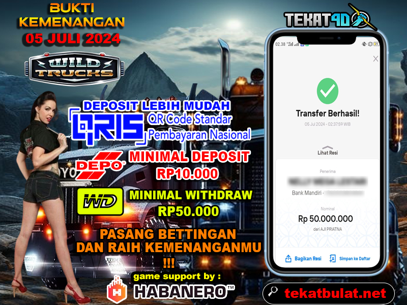 BUKTI KEMENANGAN TEKAT4D 05 JULI 2024