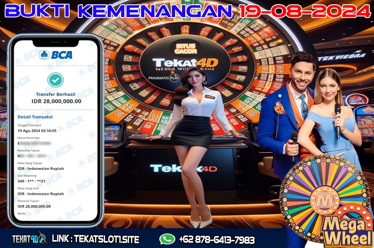 BUKTI KEMENANGAN TEKAT4D 19 AGUSTUS 2024