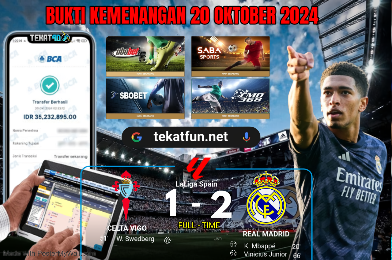 BUKTI KEMENANGAN TEKAT4D 20 OKTOBER 2024