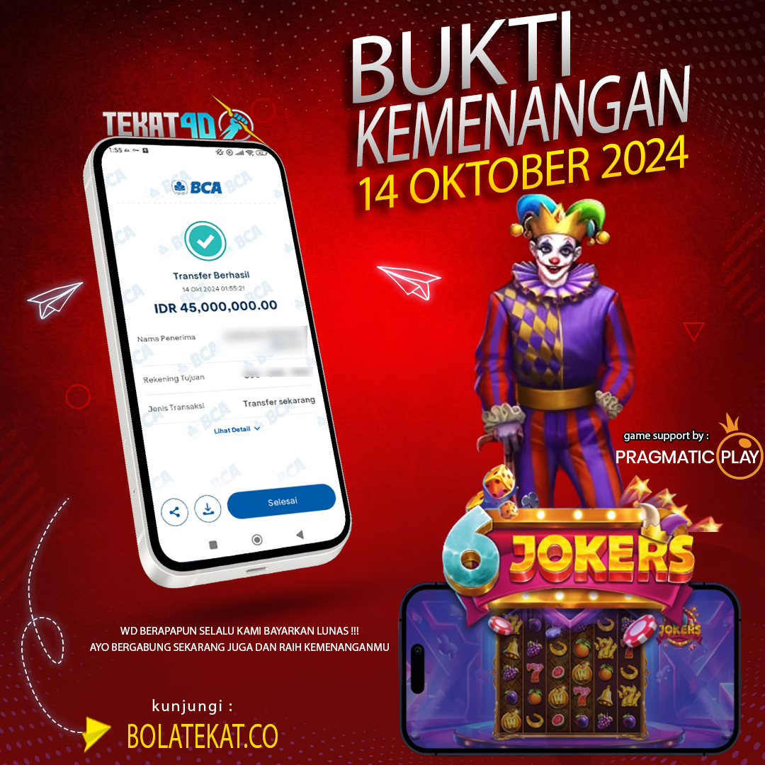 BUKTI KEMENANGAN TEKAT4D 14 OKTOBER 2024