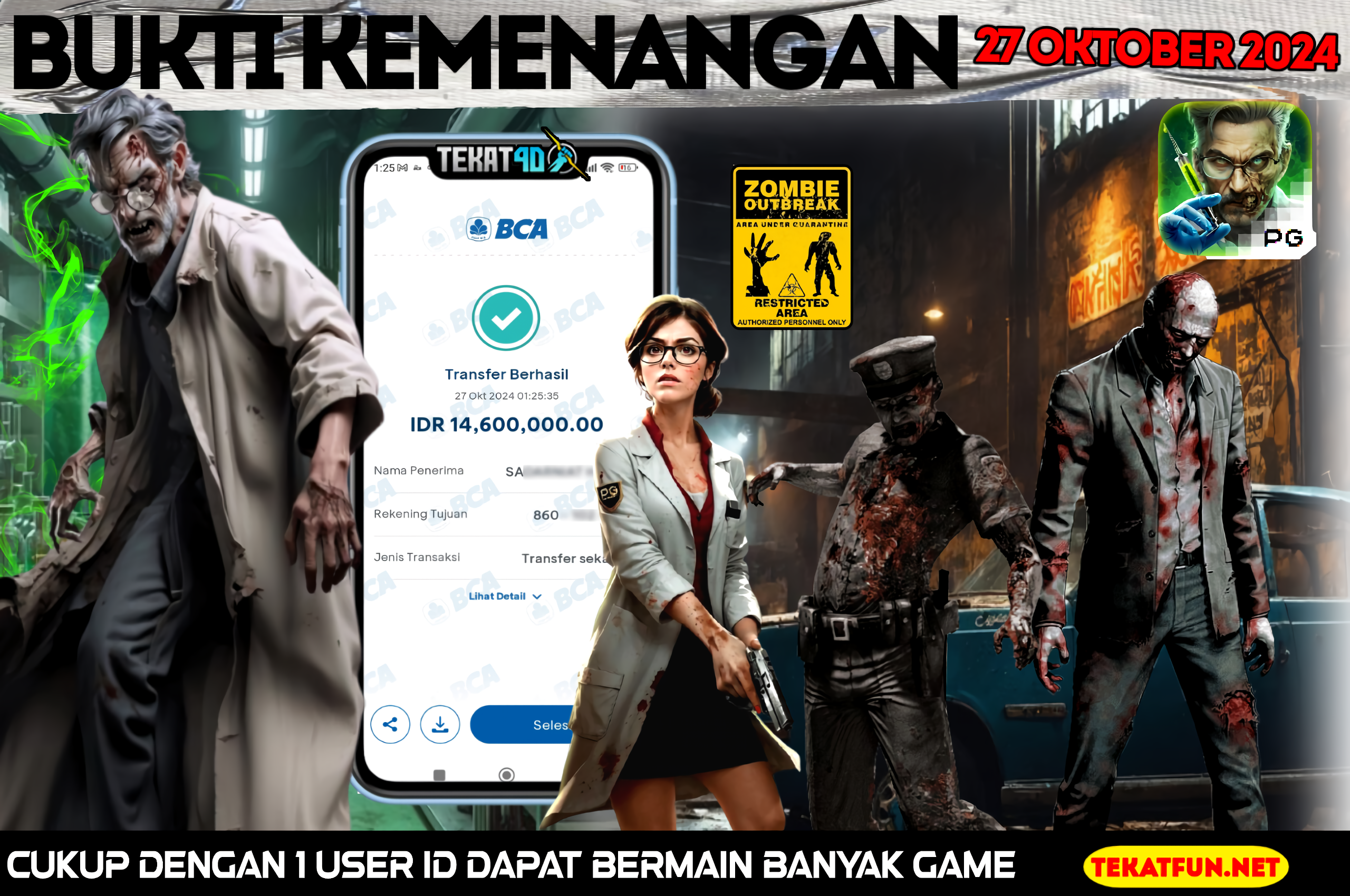 BUKTI KEMENANGAN TEKAT4D 27 OKTOBER 2024