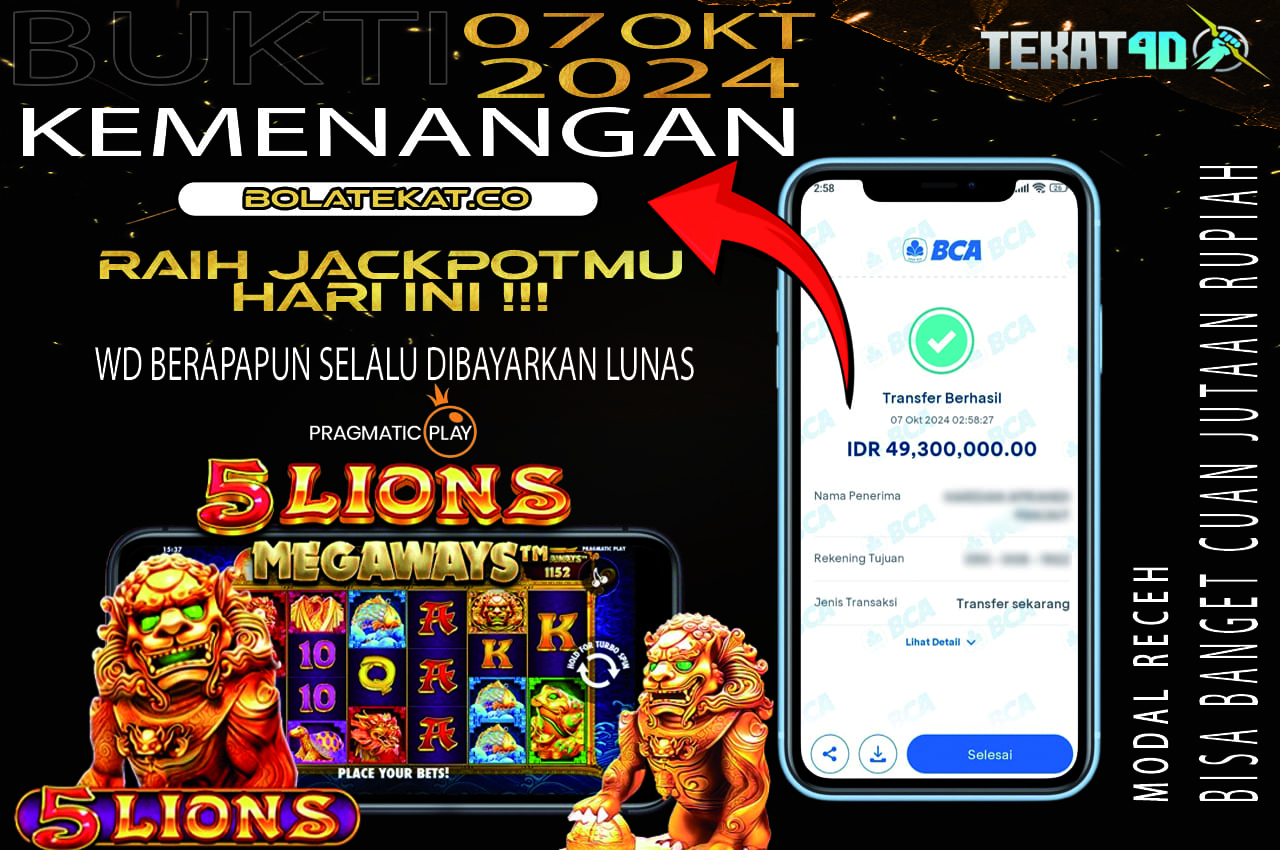 BUKTI KEMENANGAN TEKAT4D 07 OKTOBER 2024