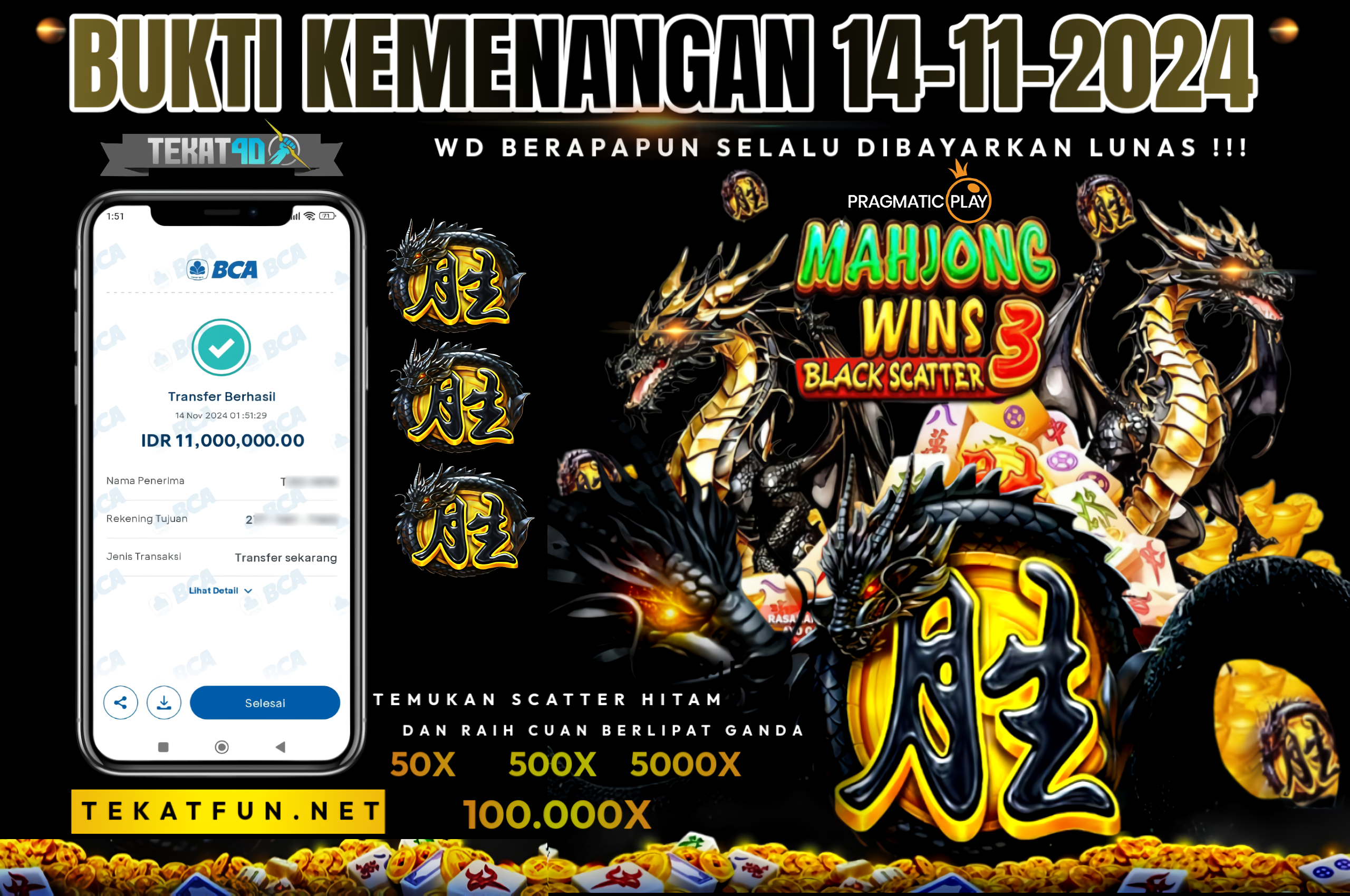 BUKTI KEMENANGAN TEKAT4D 14 NOVEMBER 2024