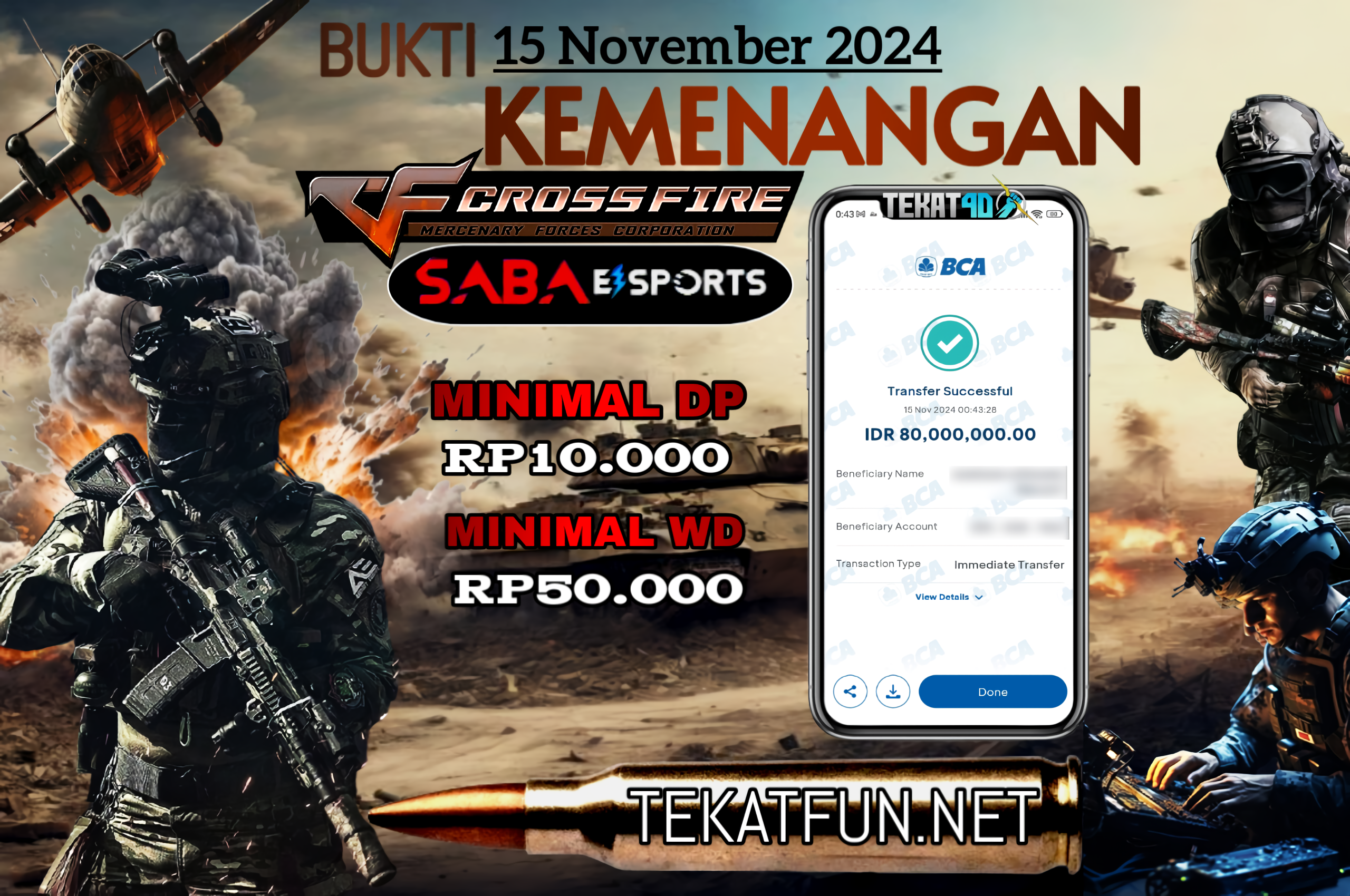 BUKTI KEMENANGAN TEKAT4D 15 NOVEMBER 2024