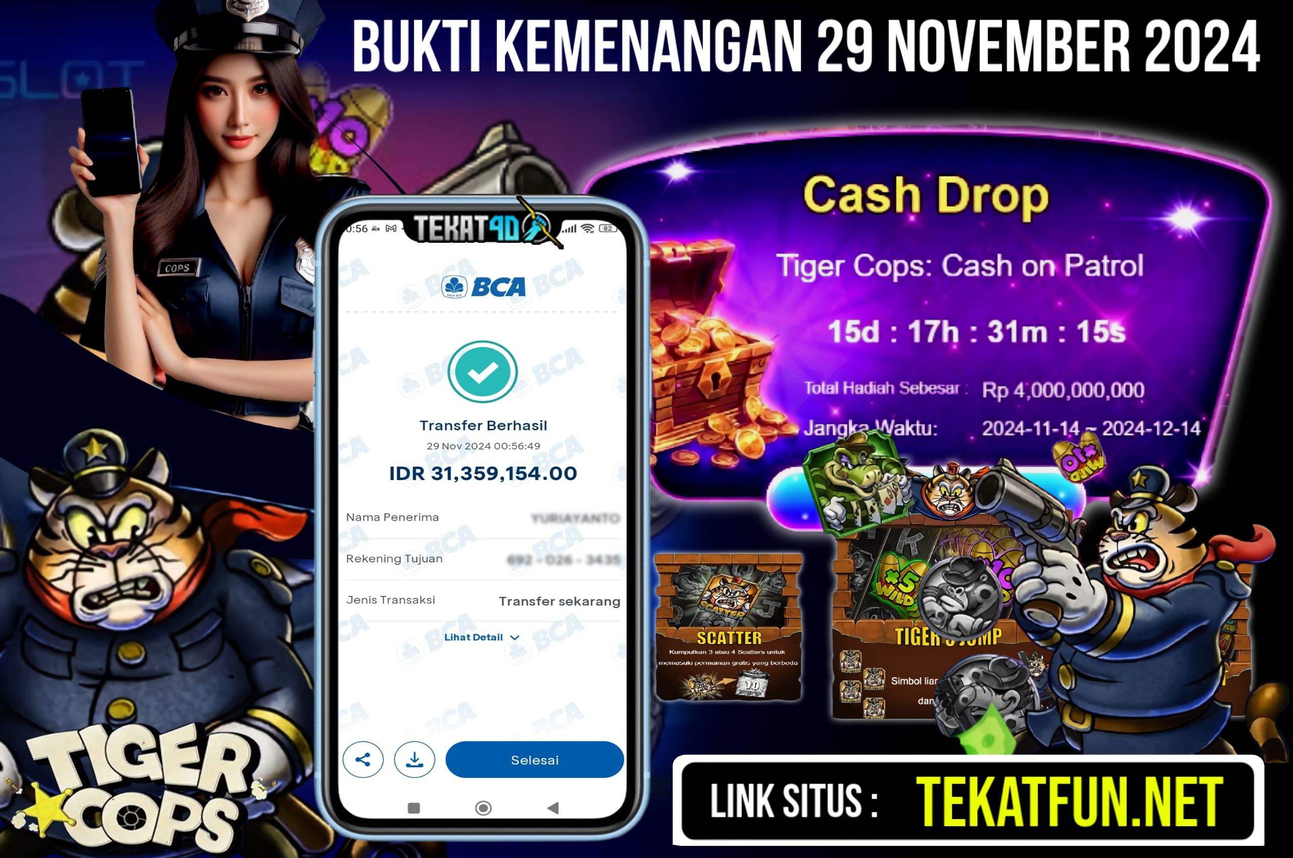 BUKTI KEMENANGAN TEKAT4D 29 NOVEMBER 2024