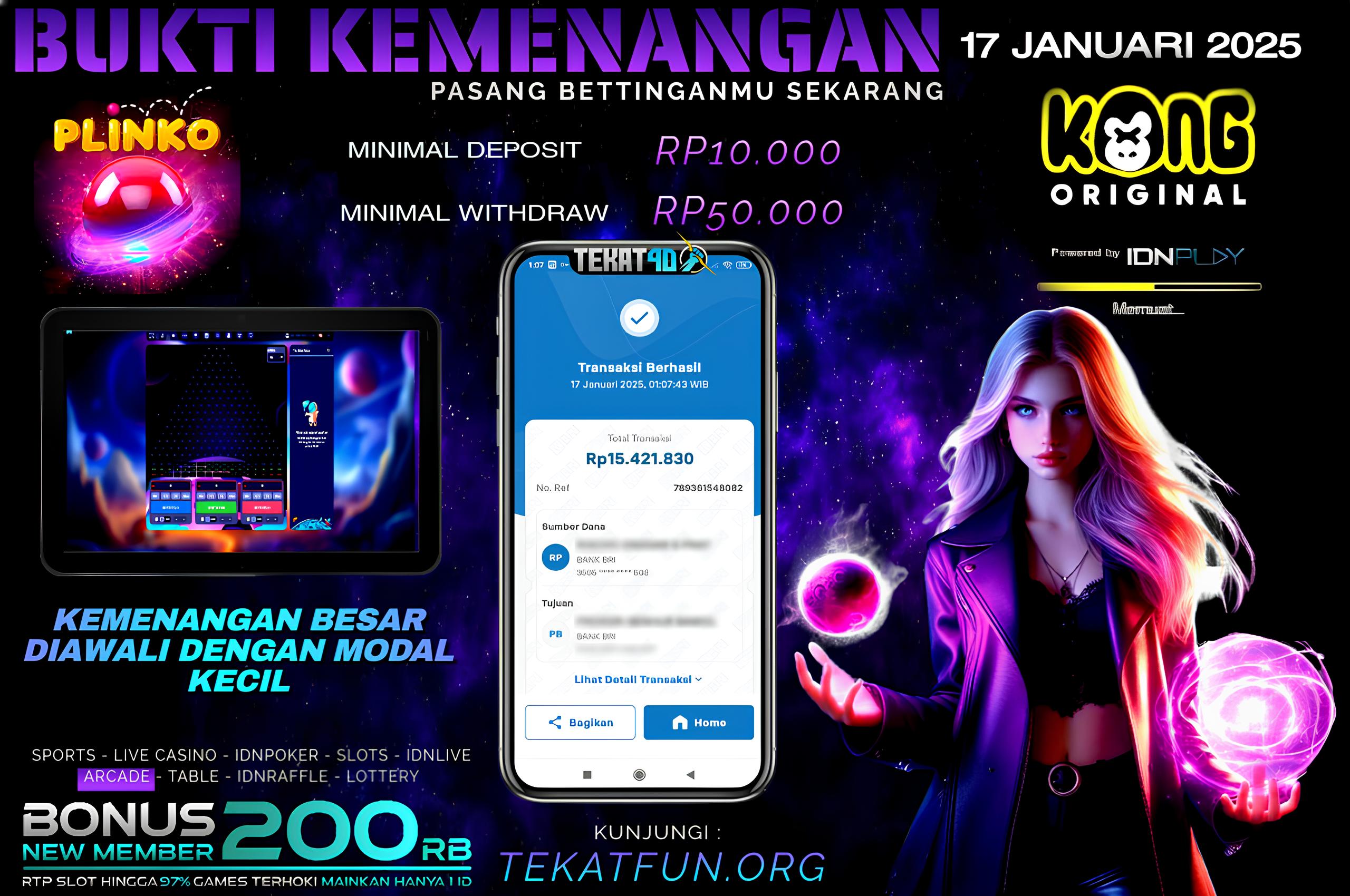 BUKTI KEMENANGAN TEKAT4D 17 JANUARI 2025