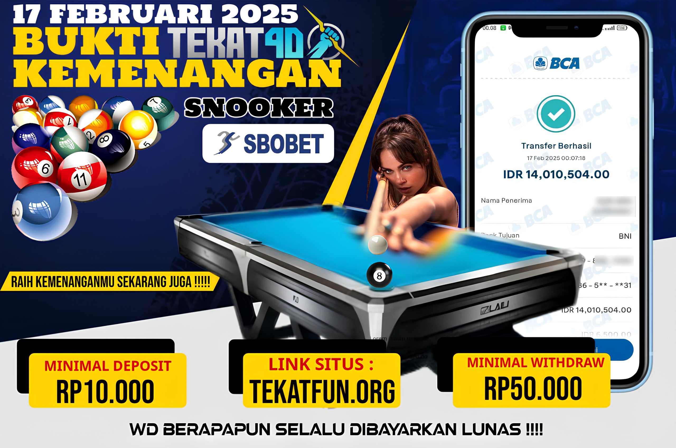 BUKTI KEMENANGAN TEKAT4D 17 FEBRUARI 2025