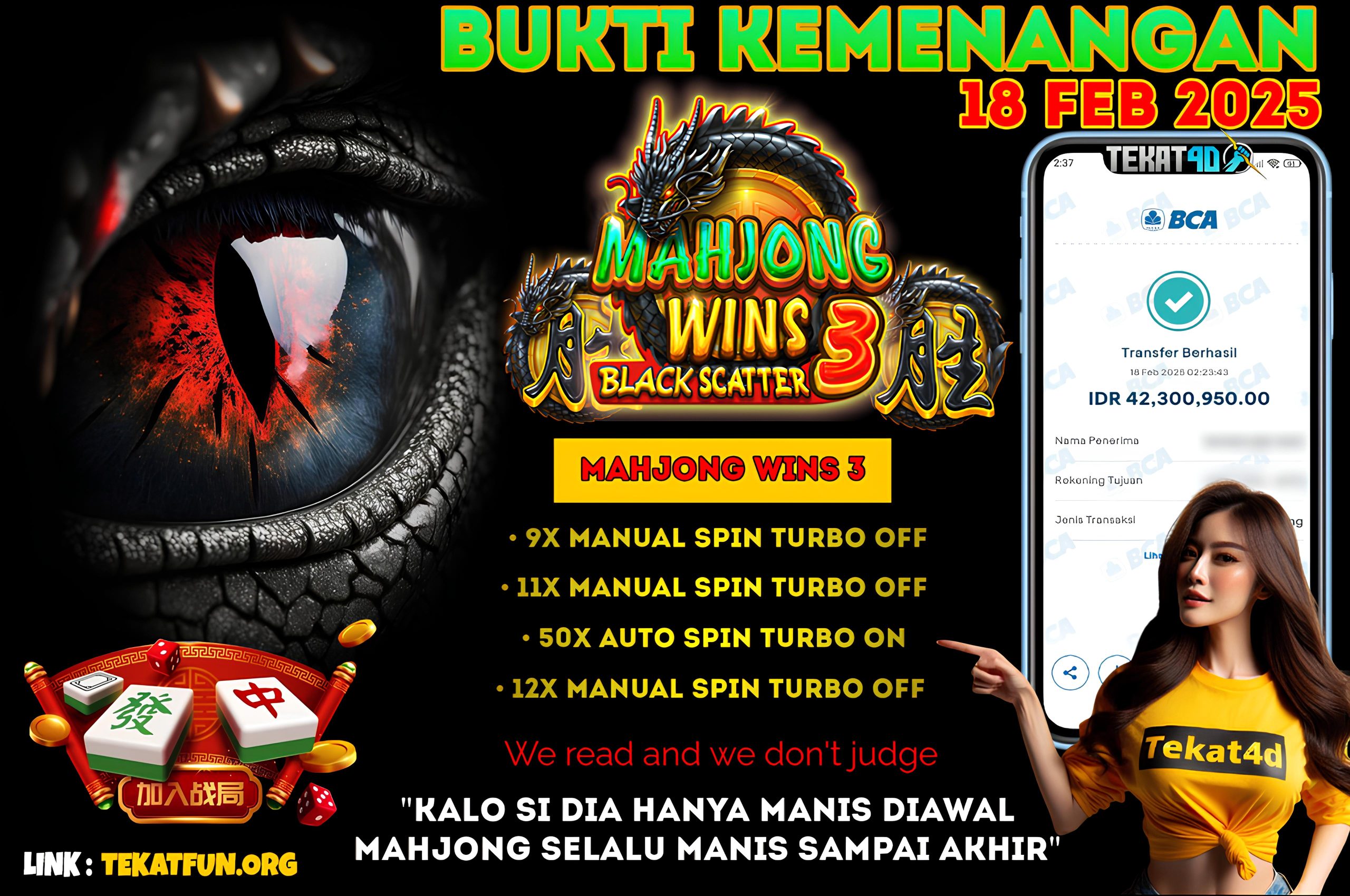 BUKTI KEMENANGAN TEKAT4D 18 FEBRUARI 2025