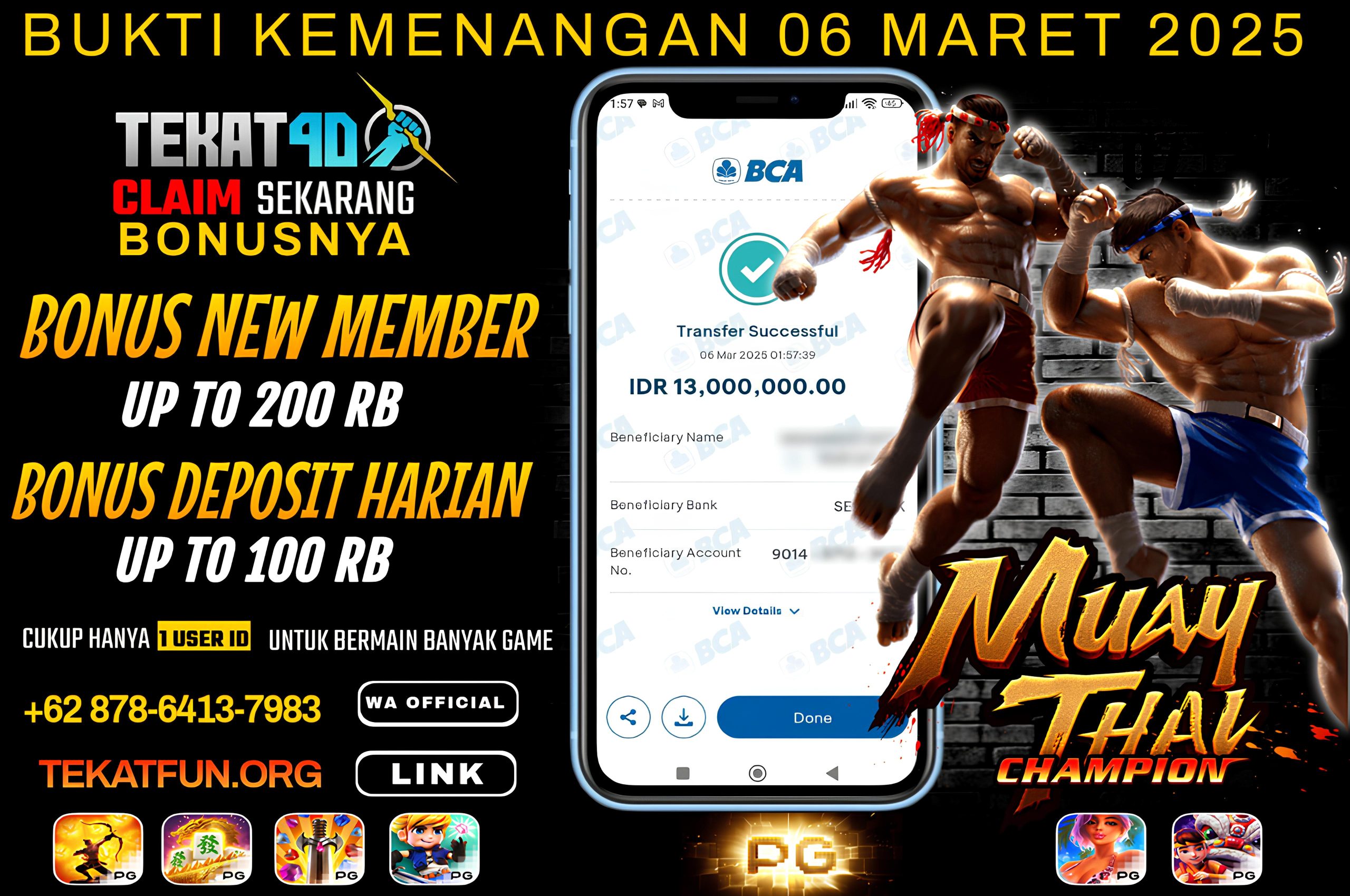 BUKTI KEMENANGAN TEKAT4D 06 MARET 2025