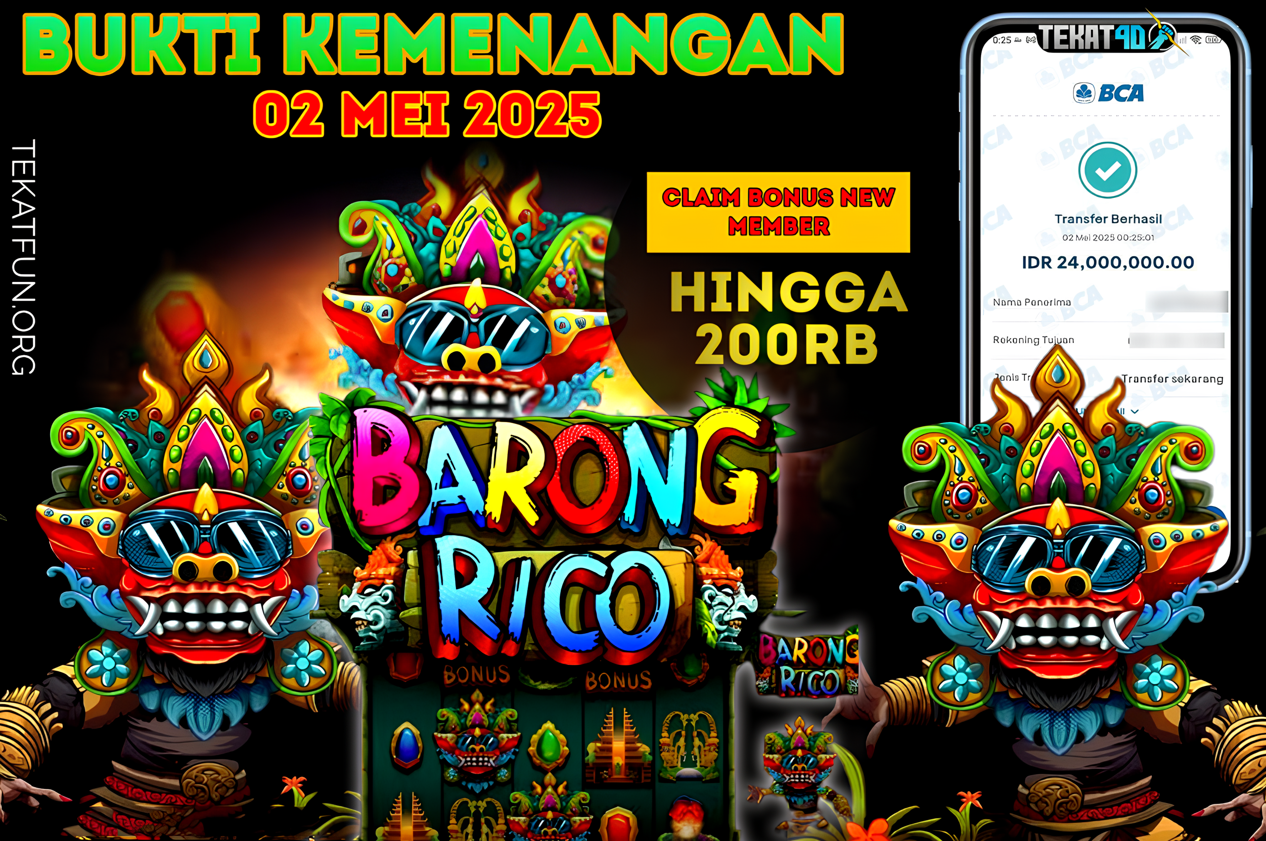 BUKTI KEMENANGAN TEKAT4D 02 MEI 2025