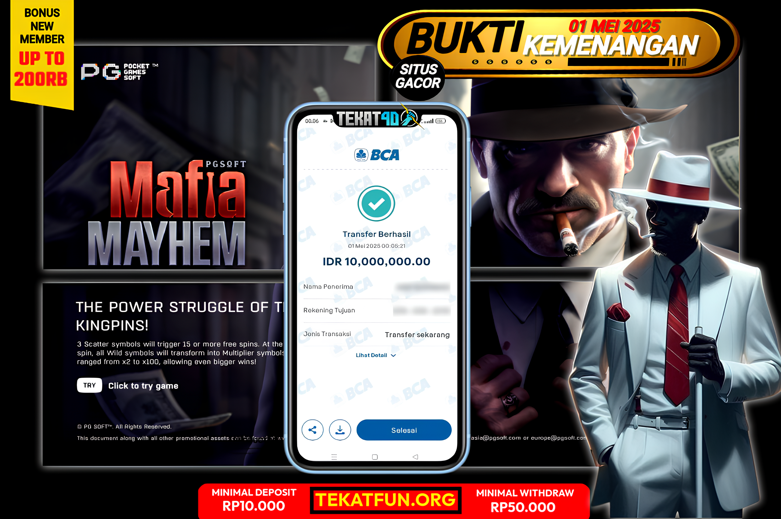 BUKTI KEMENANGAN TEKAT4D 01 MEI 2025