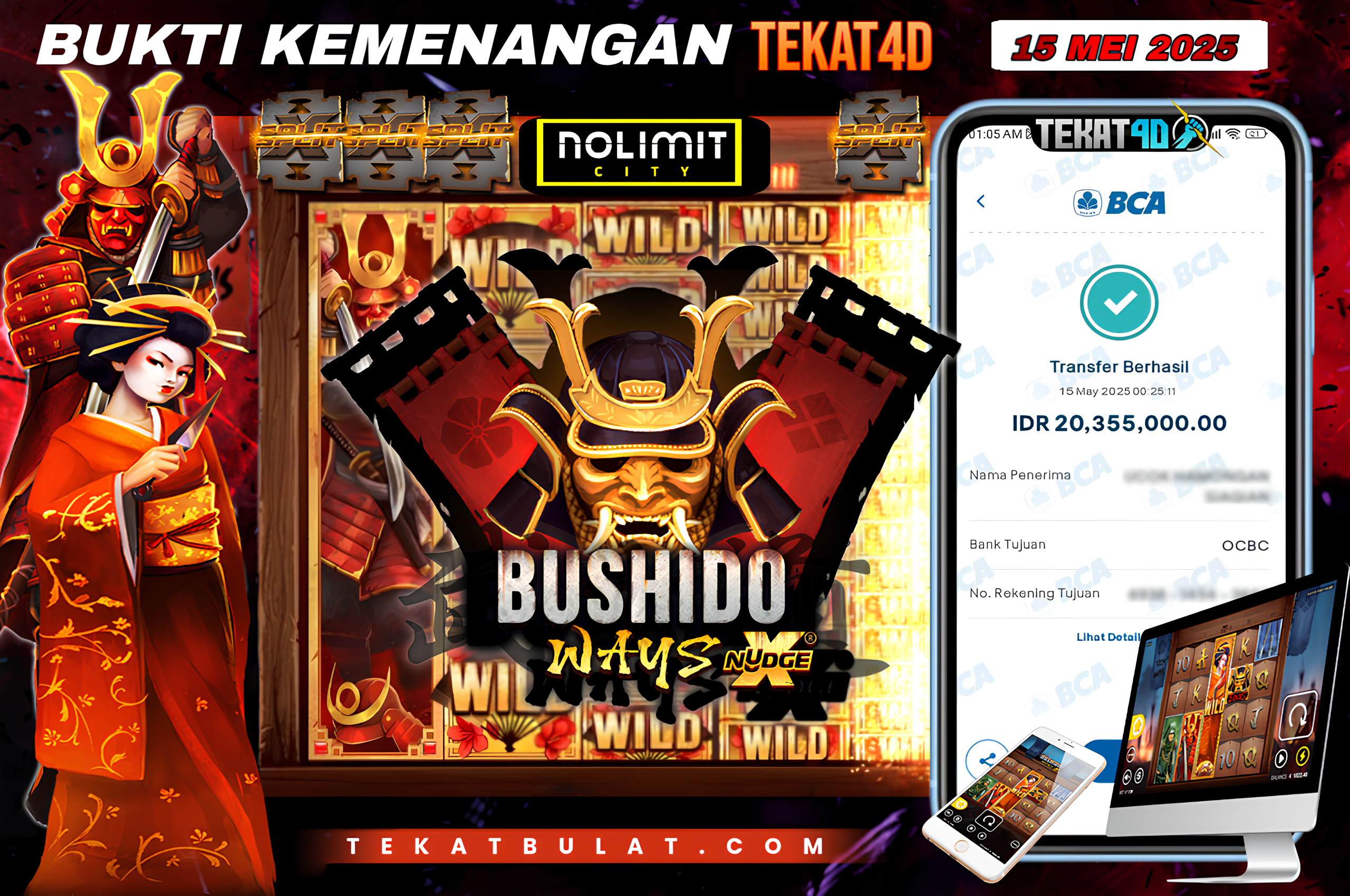 BUKTI KEMENANGAN TEKAT4D 15 MEI 2025