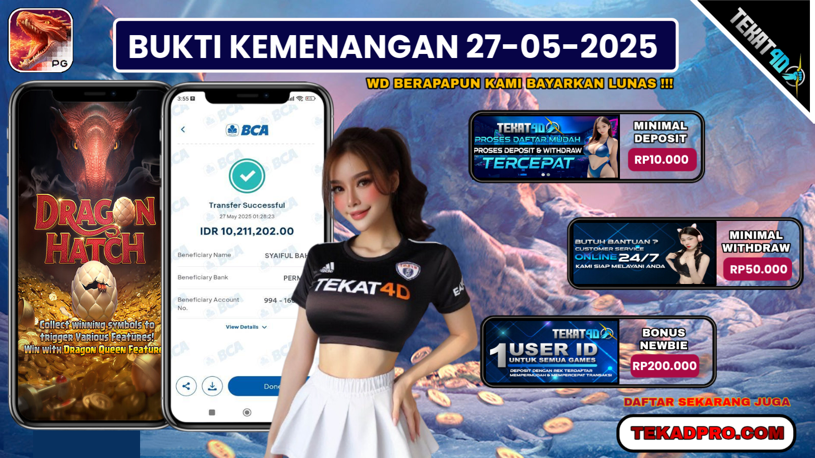 BUKTI KEMENANGAN TEKAT4D 27 MEI 2025
