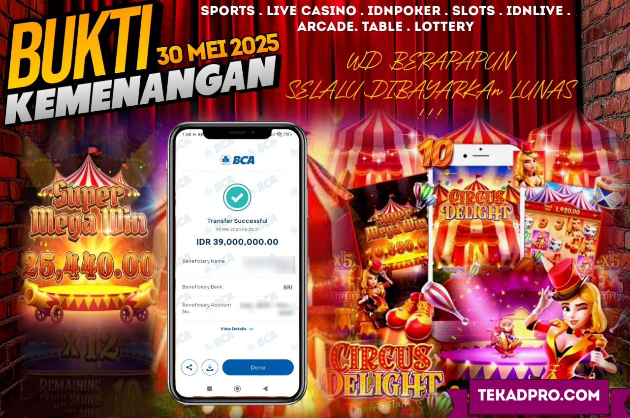 BUKTI KEMENANGAN TEKAT4D 30 MEI 2025