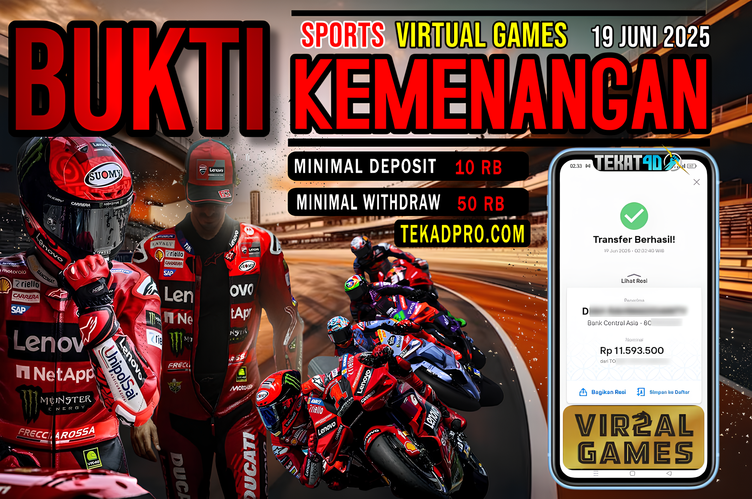 BUKTI KEMENANGAN TEKAT4D 19 JUNI 2025