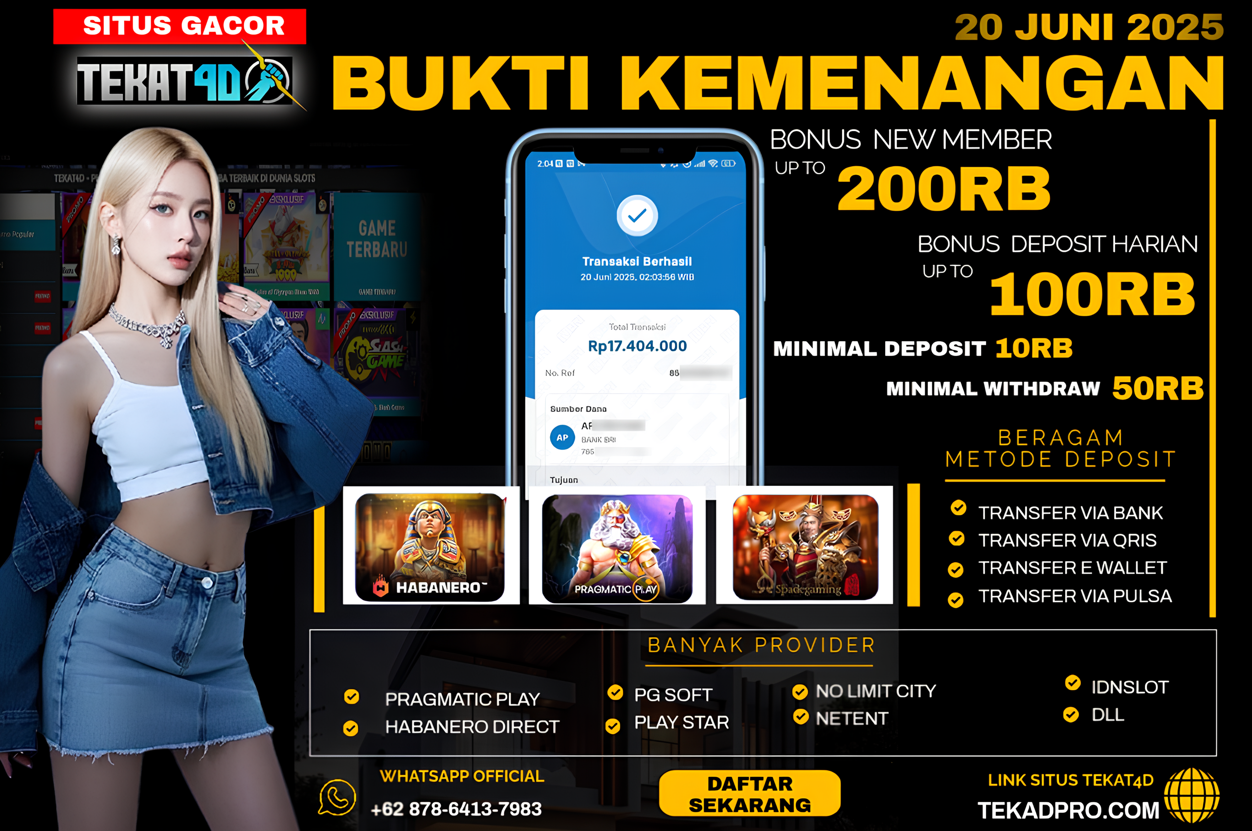 BUKTI KEMENANGAN TEKAT4D 20 JUNI 2025