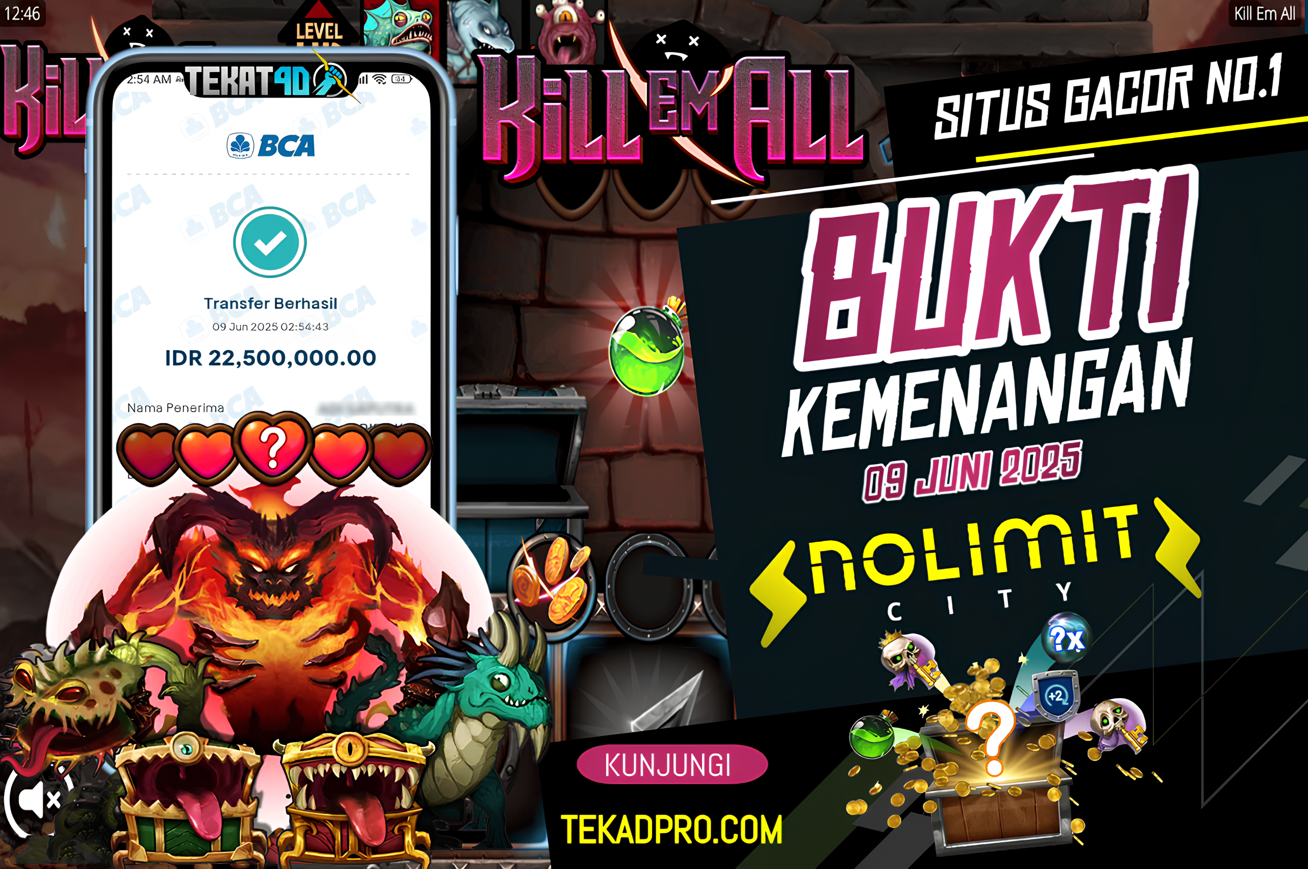 BUKTI KEMENANGAN TEKAT4D 09 JUNI 2025